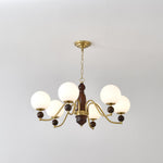Ornate Heritage Chandelier – Wood & Brass Statement Lighting for Dining and Living Spaces
