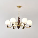 Ornate Heritage Chandelier – Wood & Brass Statement Lighting for Dining and Living Spaces