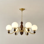Ornate Heritage Chandelier – Wood & Brass Statement Lighting for Dining and Living Spaces