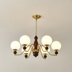 Ornate Heritage Chandelier – Wood & Brass Statement Lighting for Dining and Living Spaces