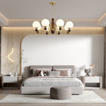 Ornate Heritage Chandelier – Wood & Brass Statement Lighting for Dining and Living Spaces