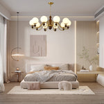 Ornate Heritage Chandelier – Wood & Brass Statement Lighting for Dining and Living Spaces