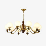 Ornate Heritage Chandelier – Wood & Brass Statement Lighting for Dining and Living Spaces