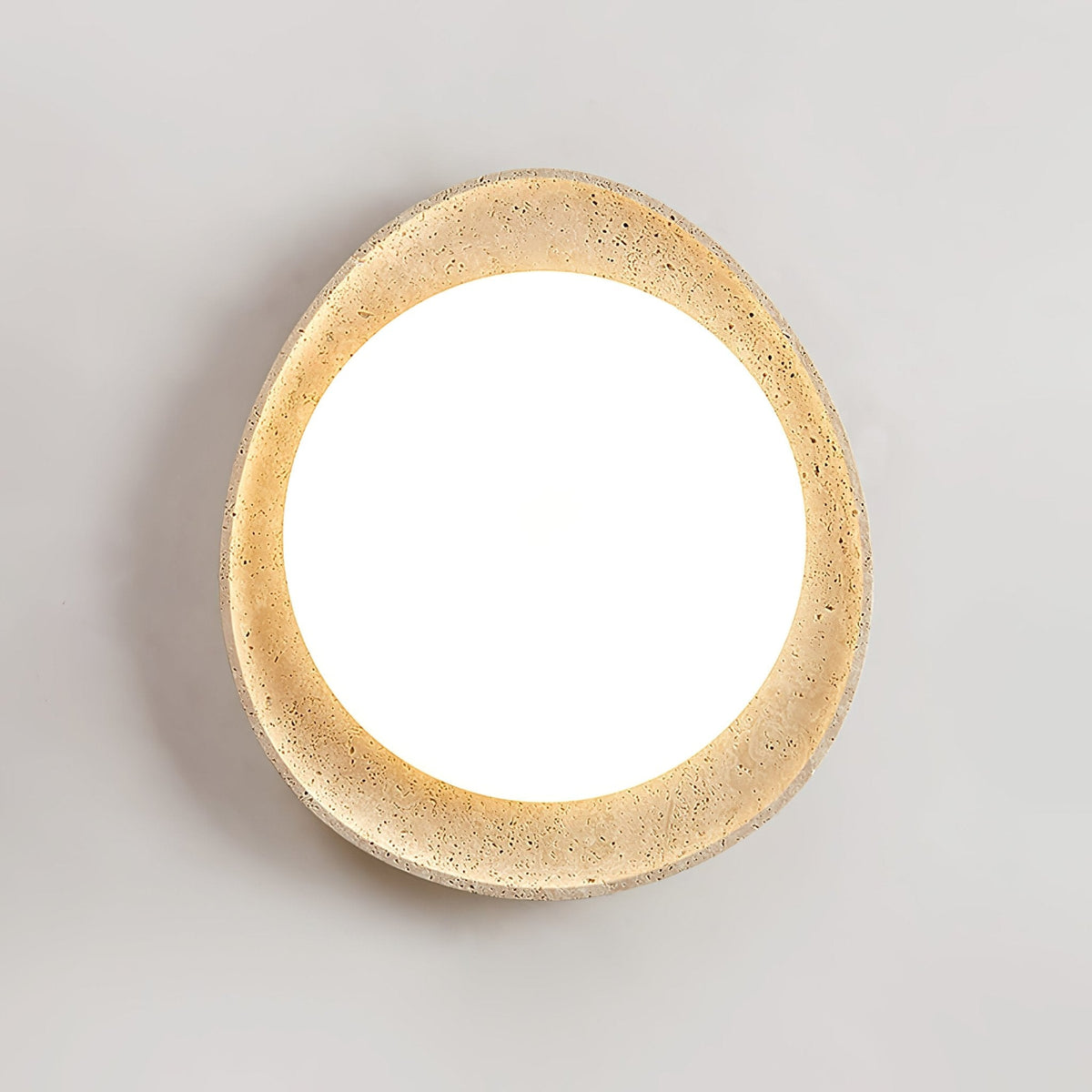 Orolume Travertine Ceiling Light — Natural Stone LED Flush Mount