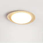 Orolume Travertine Ceiling Light — Natural Stone LED Flush Mount