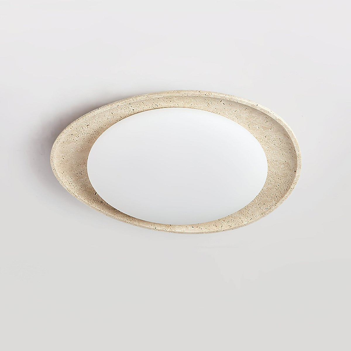 Orolume Travertine Ceiling Light — Natural Stone LED Flush Mount