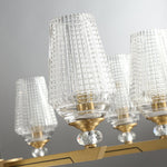Orrefors Brass Chandelier with Faceted Glass Rings