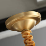 Orrefors Brass Chandelier with Faceted Glass Rings