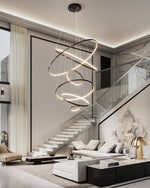 Orrery Rings Chandelier — Modern Brass LED Pendant Light