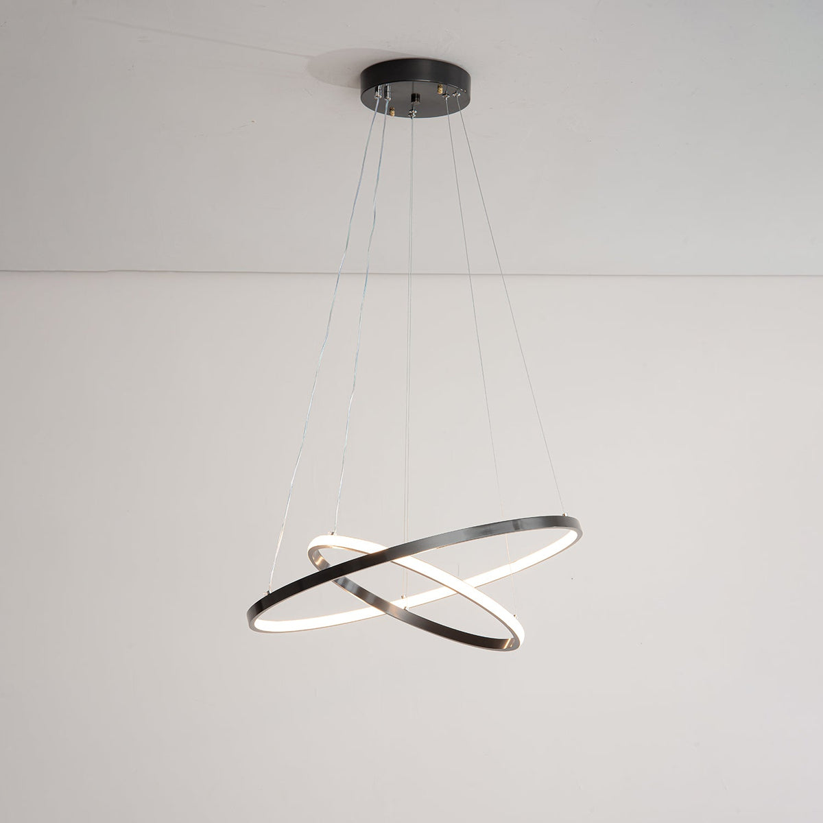 Orrery Rings Chandelier — Modern Brass LED Pendant Light
