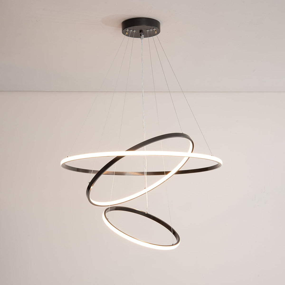 Orrery Rings Chandelier — Modern Brass LED Pendant Light