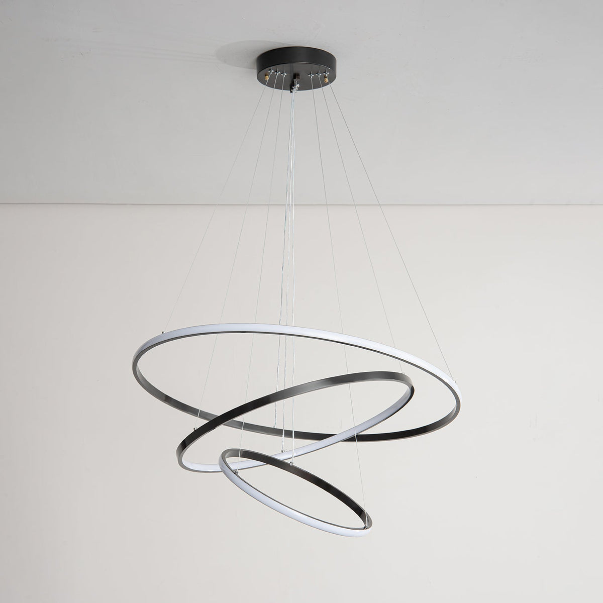 Orrery Rings Chandelier — Modern Brass LED Pendant Light