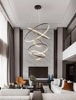 Orrery Rings Chandelier — Modern Brass LED Pendant Light