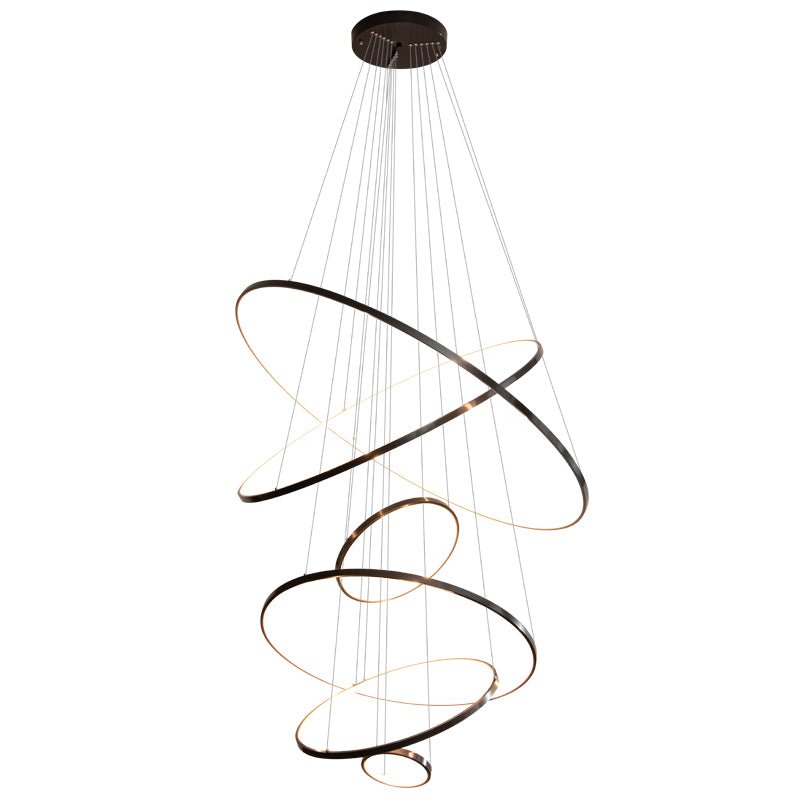 Orrery Rings Chandelier — Modern Brass LED Pendant Light