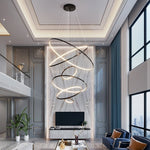 Orrery Rings Chandelier — Modern Brass LED Pendant Light