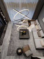 Orrery Rings Chandelier — Modern Brass LED Pendant Light
