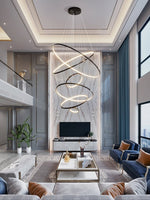 Orrery Rings Chandelier — Modern Brass LED Pendant Light