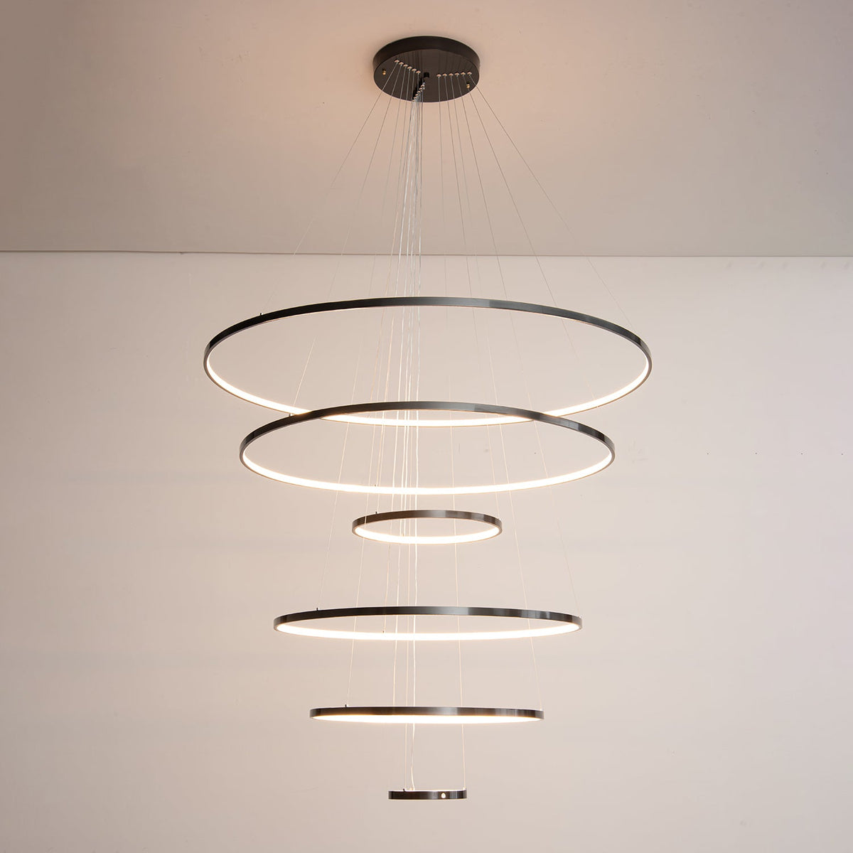 Orrery Rings Chandelier — Modern Brass LED Pendant Light