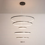 Orrery Rings Chandelier — Modern Brass LED Pendant Light