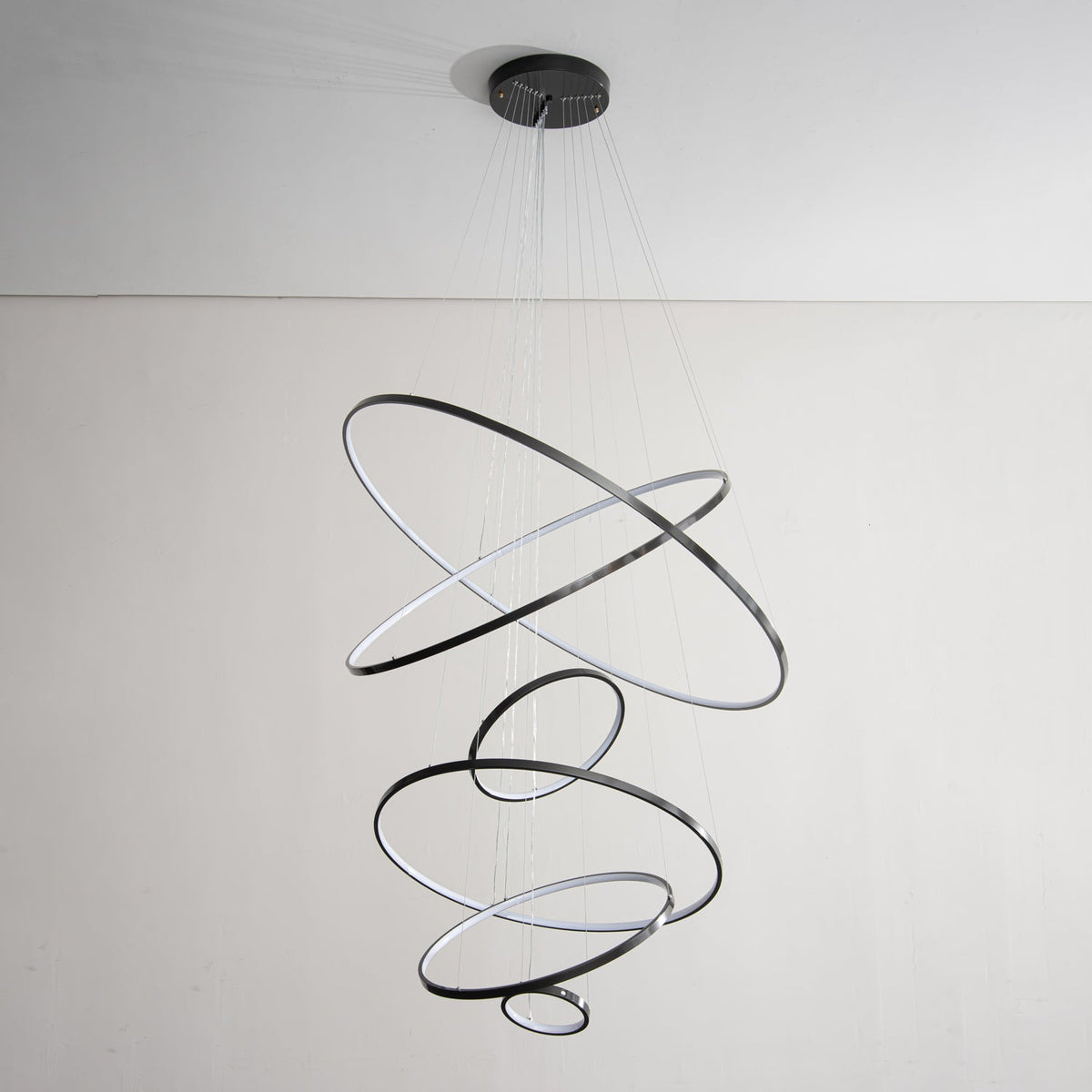 Orrery Rings Chandelier — Modern Brass LED Pendant Light