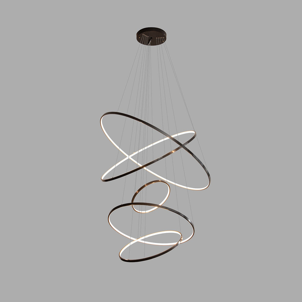 Orrery Rings Chandelier — Modern Brass LED Pendant Light