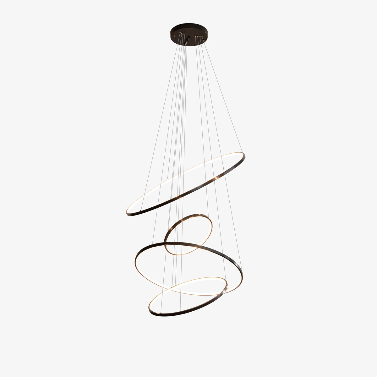 Orrery Rings Chandelier — Modern Brass LED Pendant Light