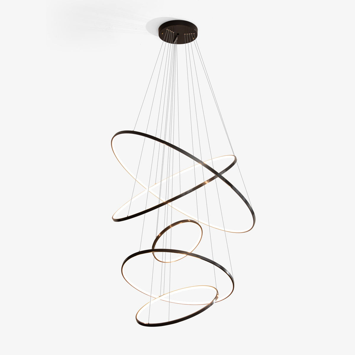 Orrery Rings Chandelier — Modern Brass LED Pendant Light