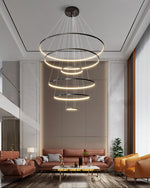 Orrery Rings Chandelier — Modern Brass LED Pendant Light