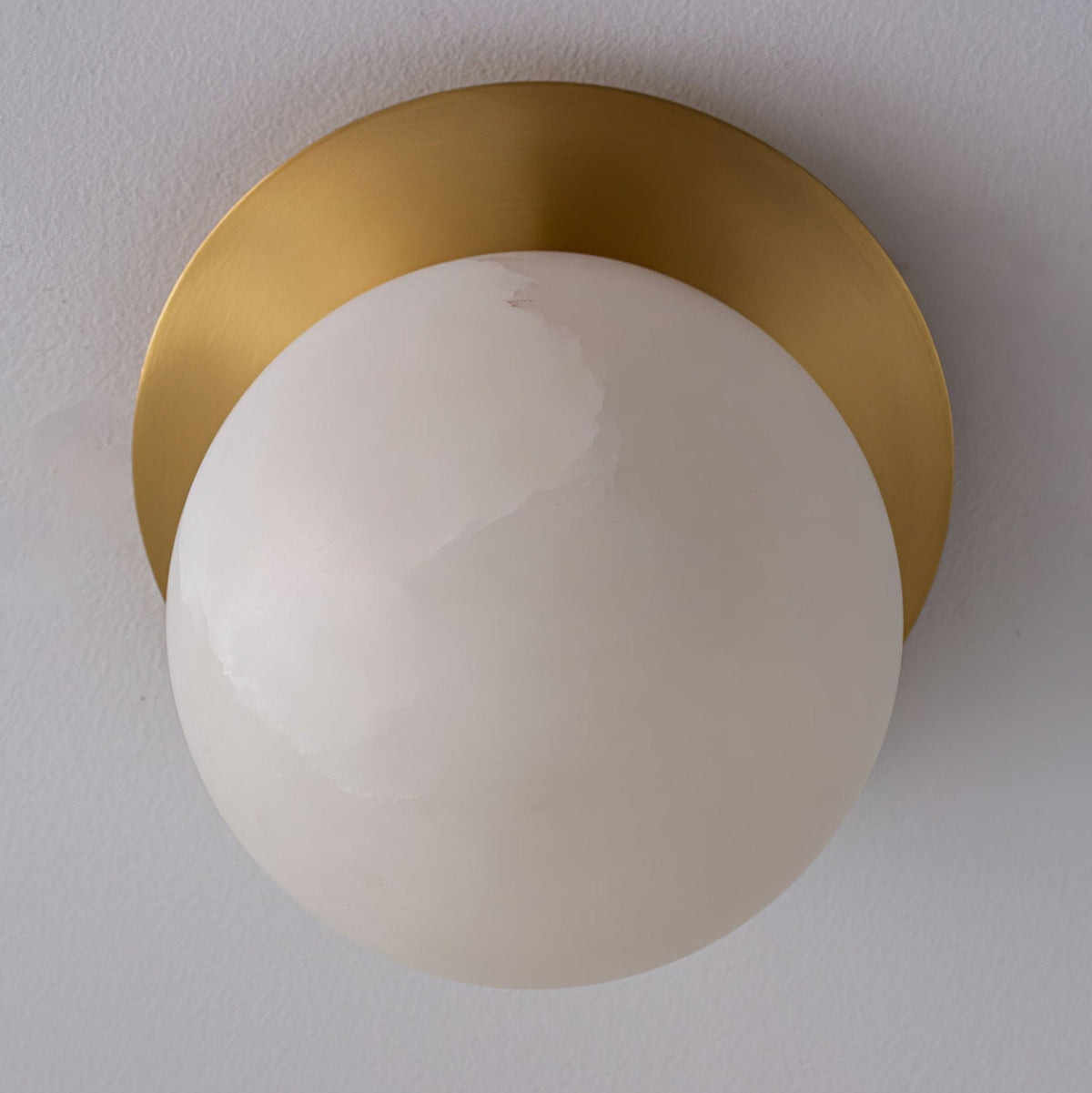 Orrila Dawn Alabaster Wall Sconce in Brushed Brass | Modern Minimalist Lighting
