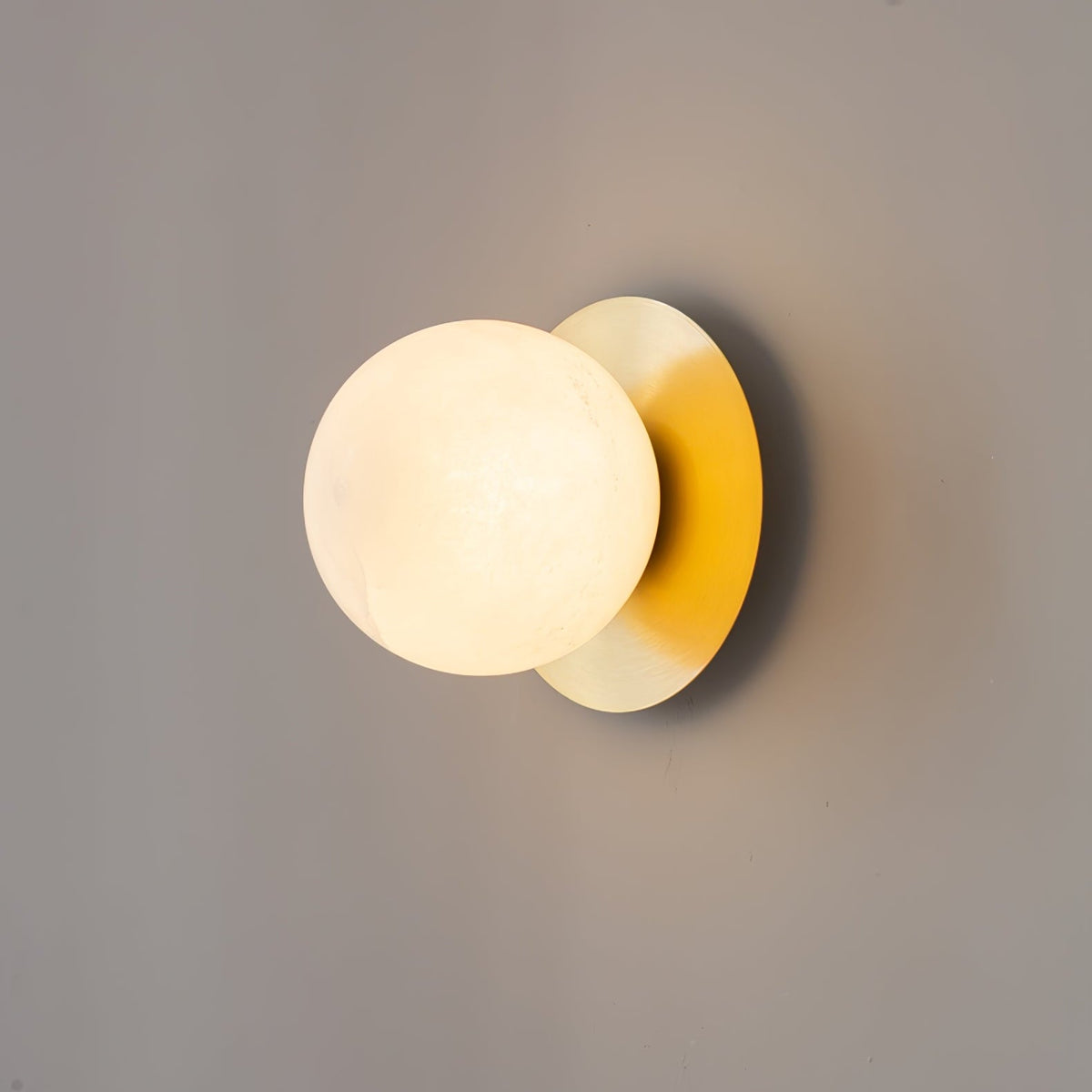 Orrila Dawn Alabaster Wall Sconce in Brushed Brass | Modern Minimalist Lighting