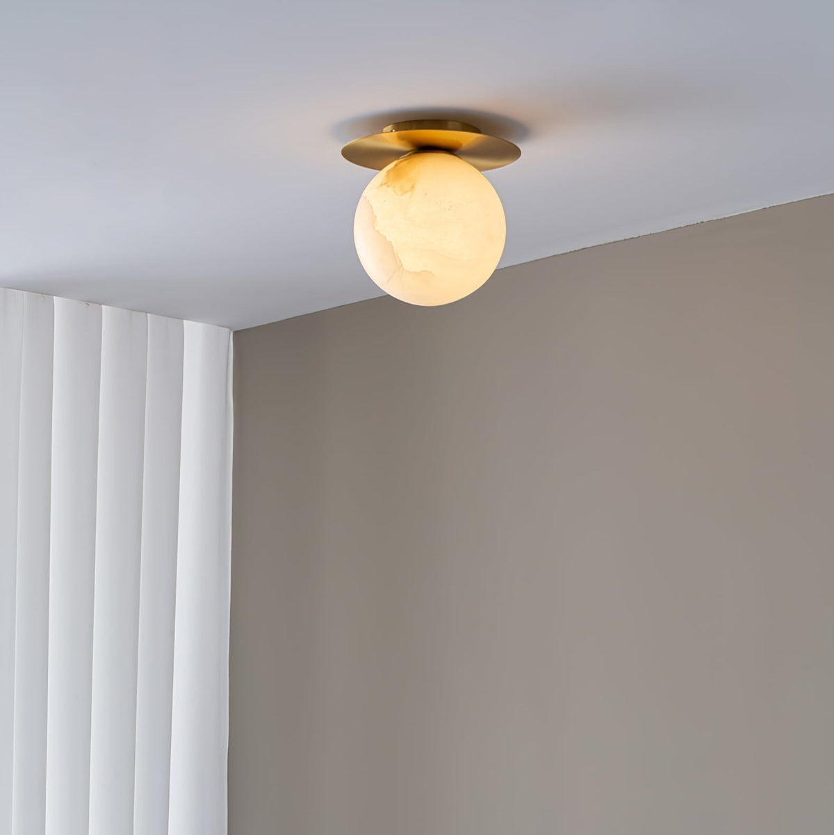 Orrila Dawn Alabaster Wall Sconce in Brushed Brass | Modern Minimalist Lighting