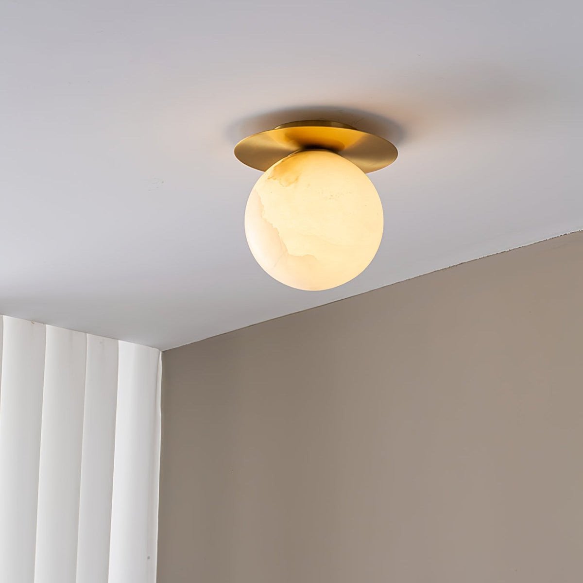 Orrila Dawn Alabaster Wall Sconce in Brushed Brass | Modern Minimalist Lighting