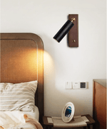 Orrin Travertine Wall Sconce with Walnut Base – Modern Stone Lighting