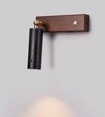 Orrin Travertine Wall Sconce with Walnut Base – Modern Stone Lighting