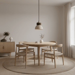 Orryn Halo Travertine Pendant Light with Walnut Accents