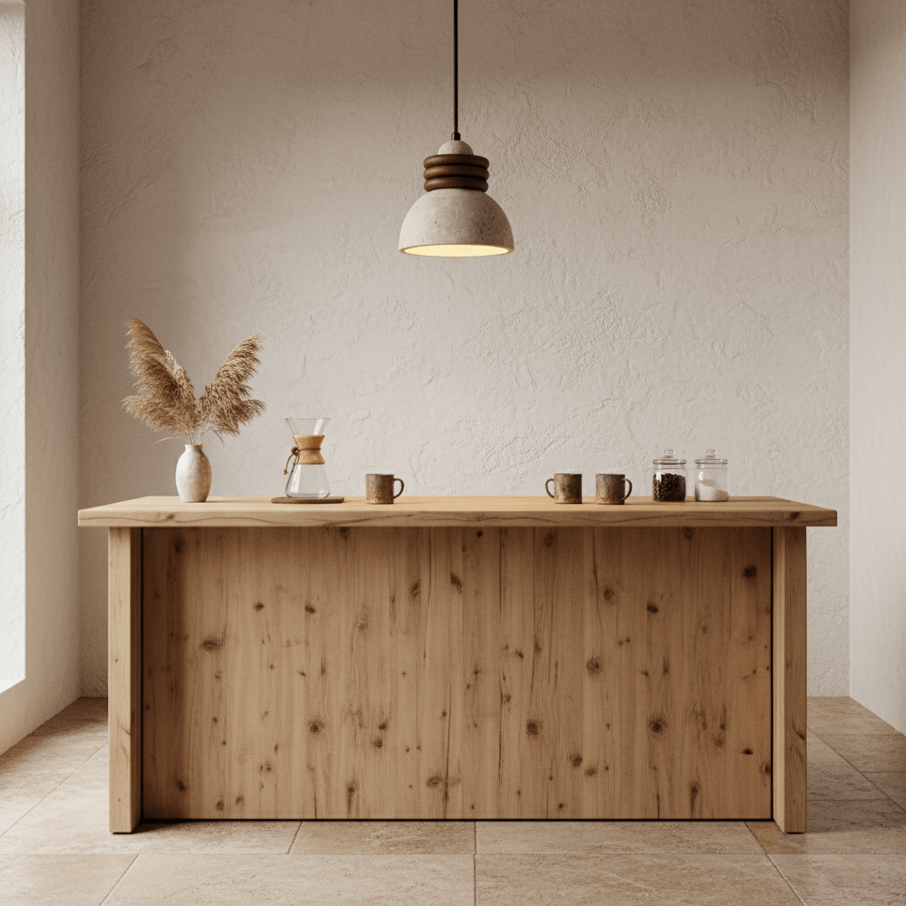 Orryn Halo Travertine Pendant Light with Walnut Accents