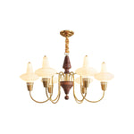 Orvanna Modern Wood and Glass Chandelier with Gold Accents