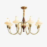 Orvanna Modern Wood and Glass Chandelier with Gold Accents