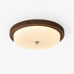 Orvella Walnut Wood Grain LED Flush Mount Ceiling Light
