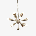 Orvian Chrome Starburst Chandelier, Mid-Century Modern Ceiling Light for Dining Room and Living Space