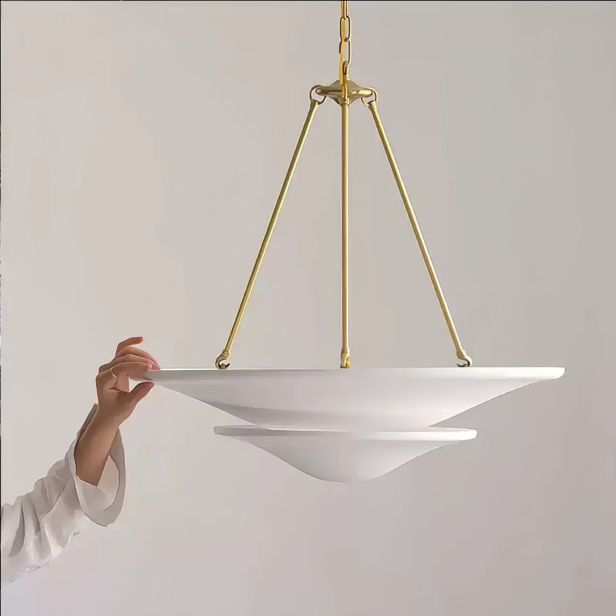 Orvus Cloud Pendant Light — Sculptural Plaster & Metal Ceiling Lamp