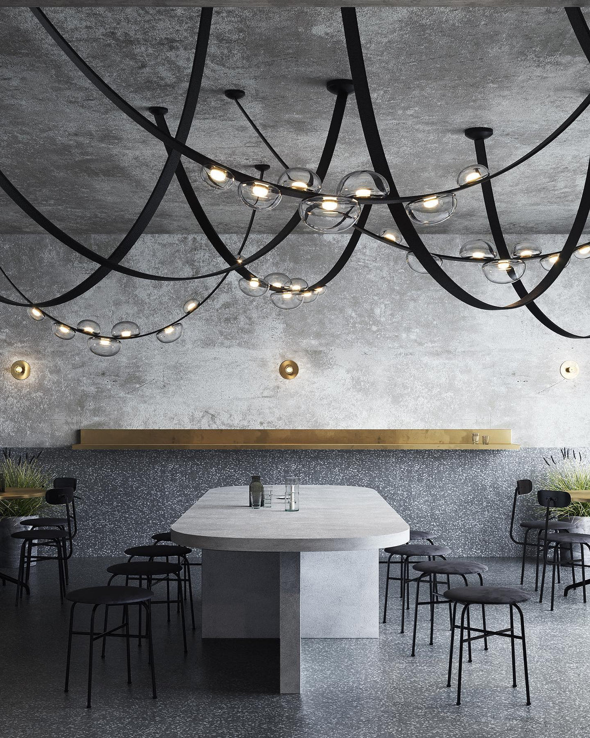 Orvyn Leather Arc Chandelier – Modern Linear LED Pendant Light