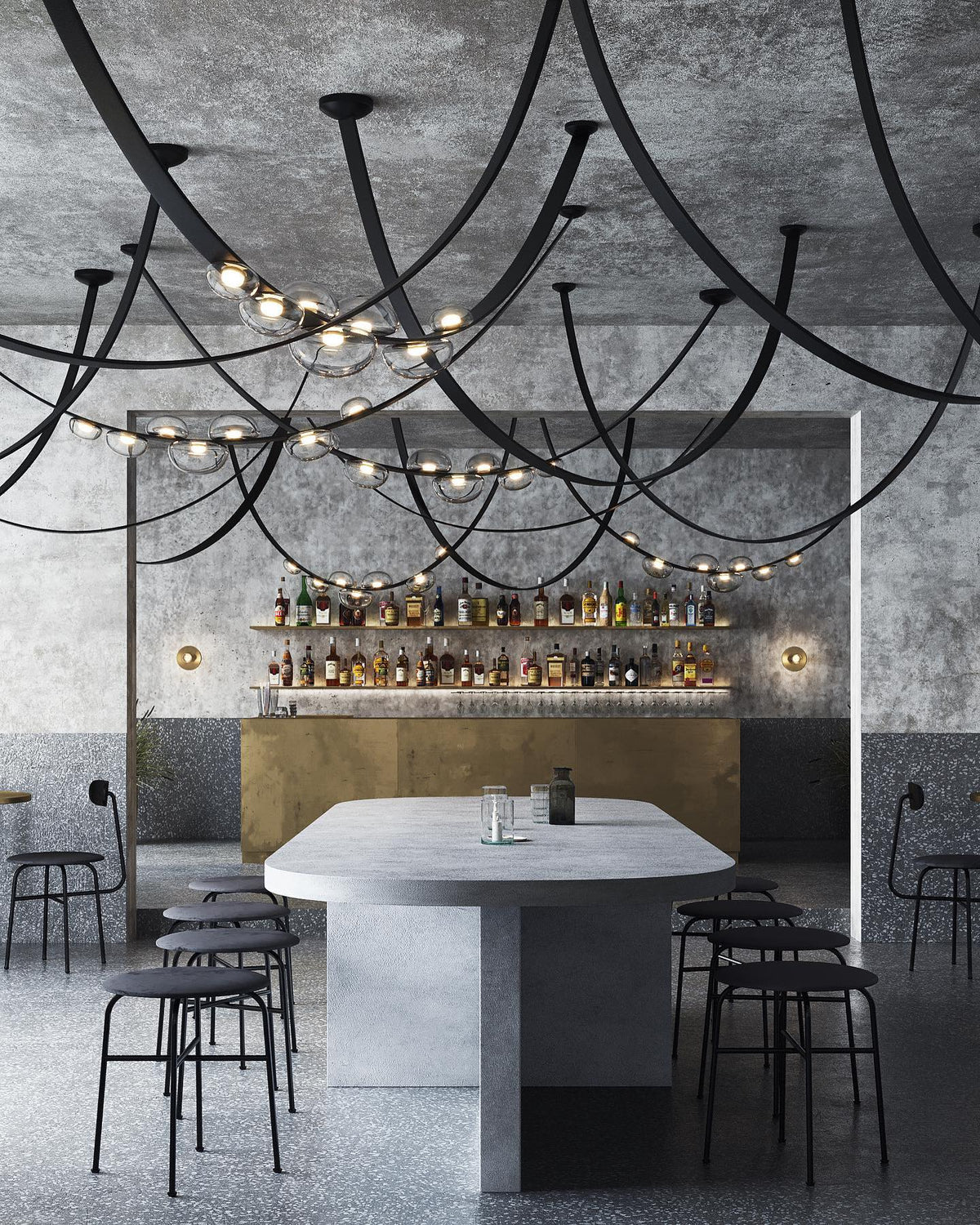 Orvyn Leather Arc Chandelier – Modern Linear LED Pendant Light