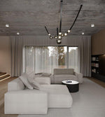 Orvyn Leather Arc Chandelier – Modern Linear LED Pendant Light