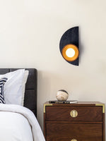 Orymir Wall Sconce with Black Travertine and Walnut