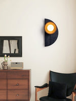 Orymir Wall Sconce with Black Travertine and Walnut
