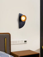 Orymir Wall Sconce with Black Travertine and Walnut