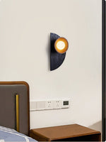 Orymir Wall Sconce with Black Travertine and Walnut