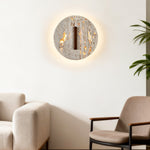 Orynn Wall Lamp in Yellow Travertine with Walnut Accent | Modern LED Wall Sconce