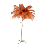 Ostrich Feather Brass Floor Lamp